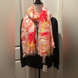 PURE COLLECTION Ultra Soft Printed Modal Scarf Pink Floral Print NWT 80“x40“